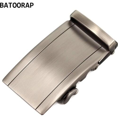 High Quality Automatic Belt Buckle Solid Alloy Business Click Buckle Rectangle Wire Drawing Process Fits In 3.5 CM Ratchet Belt