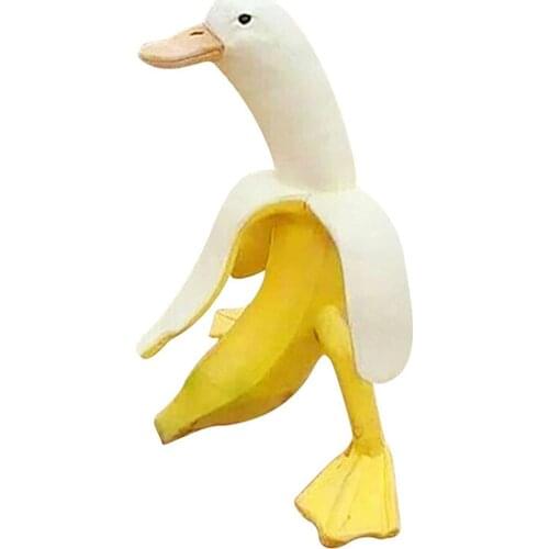 Banana Duck Creative Yard OUTDOOR GARDEN DECOR Duck Statue Decoration Sculptures Landscape Patio Animal Vintage Ornament Art 1pc