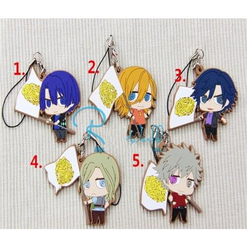 1pcs Anime Keychain Uta no Prince-sama Ichinose Shinomiya Kurusu HIjirikawa Masato Flag Ver.Rubber Keyrings Pendant Keychain