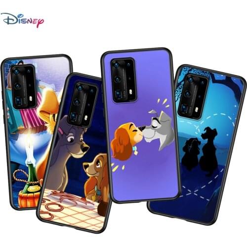 Disney Lady and the Tramp For Huawei P40 P30 P20 Pro P10 P9 P8 Lite RU E Mini Plus 2019 2017 Black Phone Case Cover