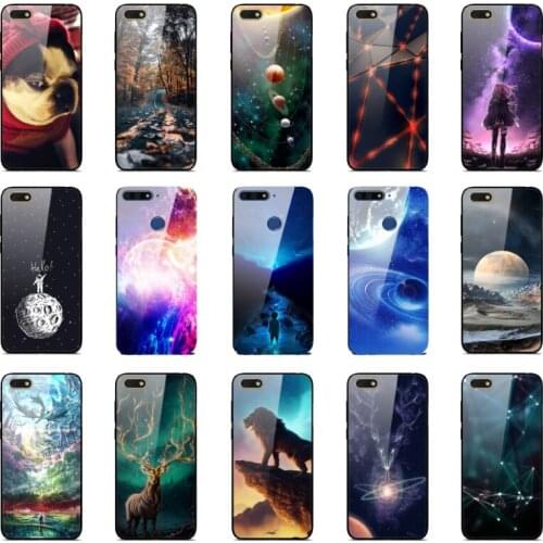 Phone case For Huawei Honor 7A 7C Case Glass Back Cover for Huawei Honor 7A Pro 7c Pro Tempered Glass Cases Cover Bumper Shell