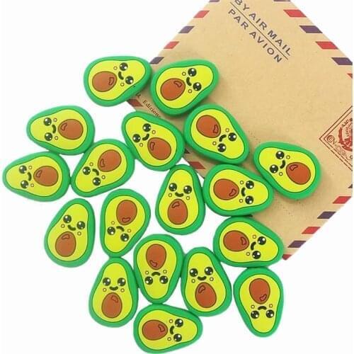 Chenkai 10PCS Silicone Avocado Beads DIY Baby Teether Shower Cartoon Necklace Chewing Pacifier Dummy Sensory Toy Accessories
