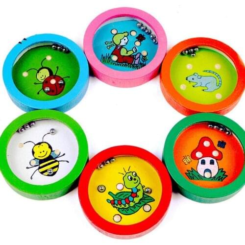 Childrens Ball Walking Cartoon Maze Educational Toy Kids Wooden Toys Palm Balance Game Parent-child Battle Palm Party Toy