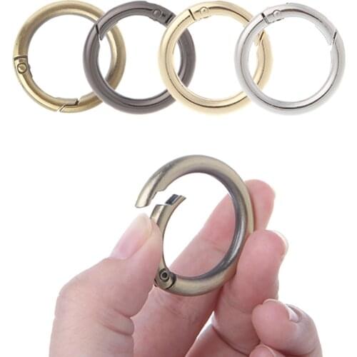 Round Ring Circle Spring Snap For DIY Keyring Hook Bag Buckle Handbag Purse