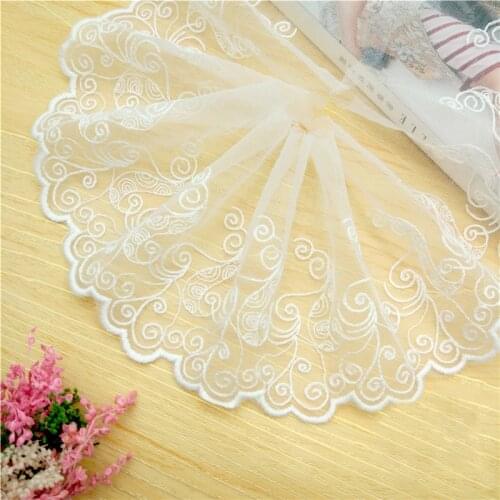 19 Yards 9.5cm Lace Clothing Fabric Mesh Cotton Embroidery Lace Trim Handmade DIY Garment Needlework Sewing Accessories 171