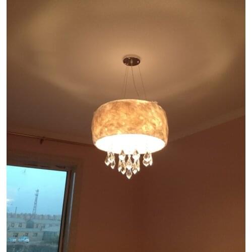 Multi-color feather lamp pendant lights for childrens room hanging light crystal pendant lamp bedroom E14 led lighting fixture