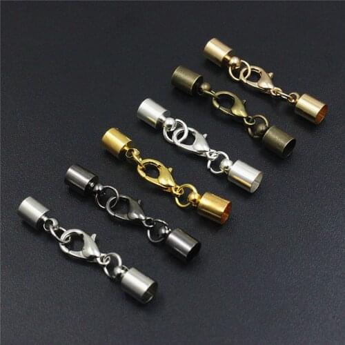 Fashion From 2.5mm to 9.5mm inner hole Cord End Caps Clips for Necklace Bracelet Connectors Clasp DIY Making Accessories 20sets