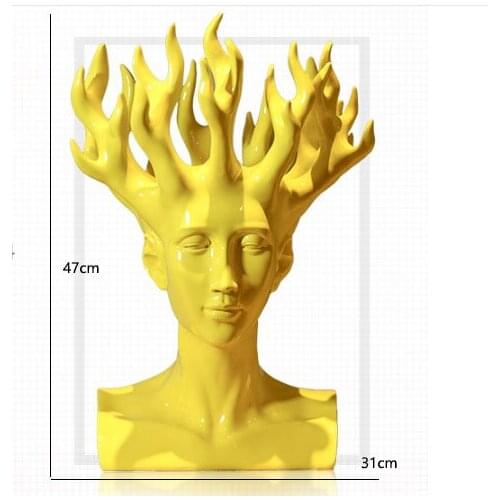 2019 NEW DESIGN CREATIVE HANDMADE RESIN HUMAN HEAD FLOWER VASE MODERN HOME DECORATION ORNAMENTS UNIQUE SHAPE COLORFUL FLOWER POT