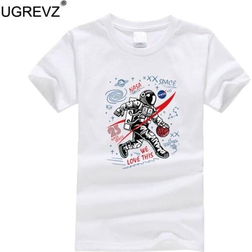Boys Clothes t shirts for Children Short Sleeve Cotton Summer Teenage Tops t-shirt Astronaut Printing Kids Girls Cothing tshirt