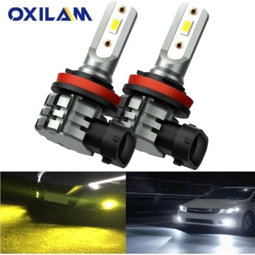 Oxilam H8 H11 H16JP LED Canbus Bulb H10 9415 9140 Led Fog Light Bulb Daytime Running Light DRL 6000k White 3000k Golden Yellow
