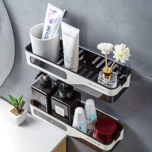 Bathroom Storage Shelf Wall-Mounted Restroom Organizer WC Shampoo Holder Waterproof Kitchen Storage Basket Bathroom Accessories