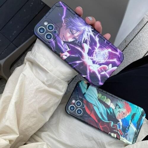 Luxury Original Jujutsu Kaisen Silicone Full Protection Soft Cover For iPhone X XR 11 12 Pro XS Max 7 8 SE Cute Anime Phone Case