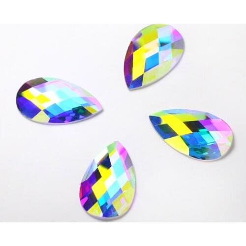 Mixed Crystal Cleartear Tear drop glass Rhinestones DIY Non Hotfix Flatback Nail Stones glass beads For 3D Nails Art Decorations