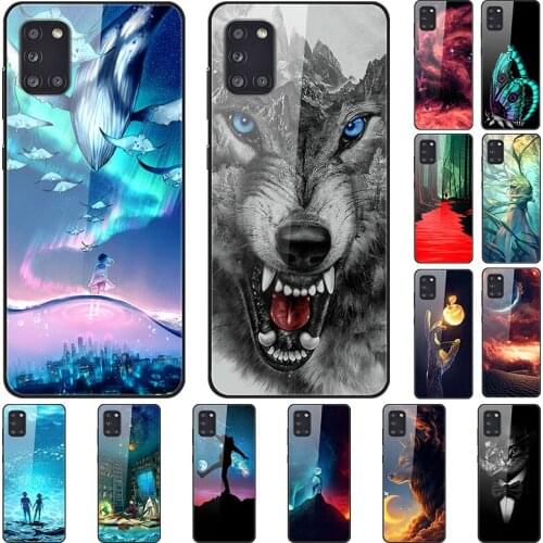 Glass Case For Samsung Galaxy A31 Tempered Glass Phone Case Phone Cover Phone Shell Series 3