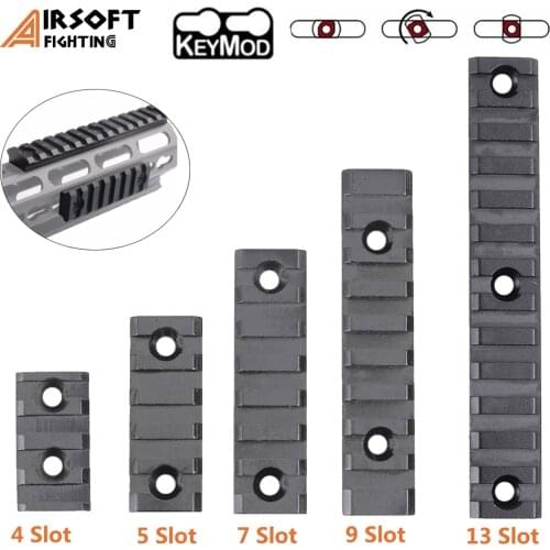 Tactical 4/5/7/9/13 Slot Keymod Picatinny Rail Mount Aluminum 21mm Keymod Rail Adapter for Handguard AR15 Rifle Scope Mount Base
