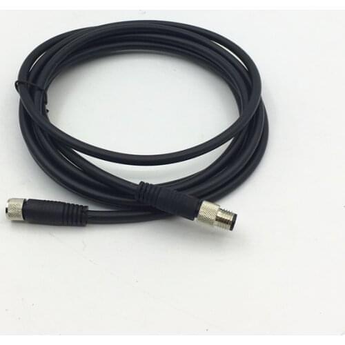 High quality m8 double side connector straight 3 pin 4 pin male to female 2m pvc cable male to male plug