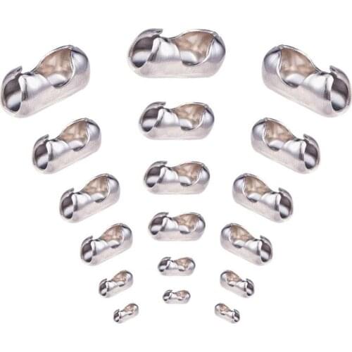 Silver Tone Stainless Steel Ball Chain Connector Clasps for DIY Necklace Bracelet Jewelry Making 50pcs/lot