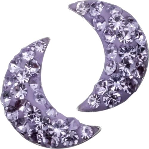 925 Sterling silver moon stud earrings crystal fashion valentines day jewelry gifts for women girls her wife dropshipping HE41