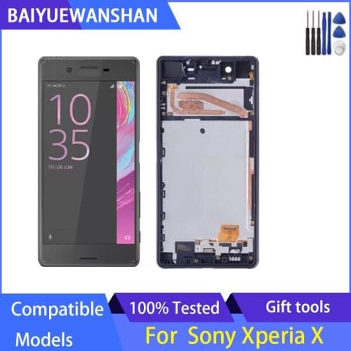 5.0" For SONY Xperia X F5121 F5122 LCD Display Touch Screen Digitizer Assembly Frame Replacement For SONY X LCD