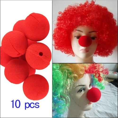 10Pcs/Lot Red Ball Sponge Clown Nose Foam Circus Clown Magic Halloween Christmas Costume Party Decoration