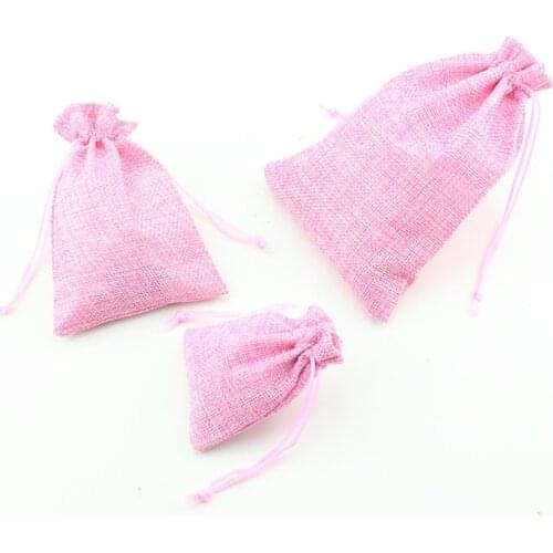 10pcs/lot Multi Colors Imitation Cotton Linen Drawstring Bags 7x9 8x10 10x14 13x18cm Organza Storage Pouches Bag Jewelry Package