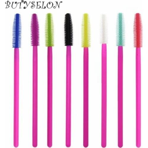 1000pcs Disposable Brushes Silicone Brushes Mascara Wands Applicator Wand Cosmetic Eyelash Extension Eyes Lip Makeup Brushes