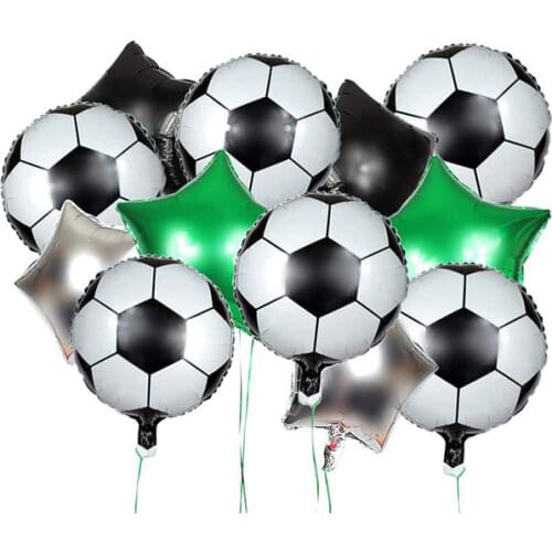 12 Pcs Basketball Mylar Balloons and Metallic Star Balloon Kit, Large 18" w/Balloon Weights & Ribbon, Football Sports Balloon