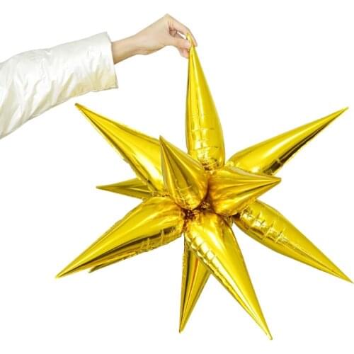 12pcs/set Explosion Star Foil Balloon Birthday Party Opening Ceremony Wedding Decoration Water Drop Cone Balloon Baby Shower Toy