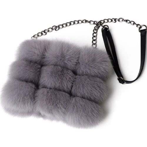 2019 New Fashion Real Fox Fur Bag Leather Scrub Bag Large Capacity Ladies Bag Luxury Shopping Bag Designer Bag