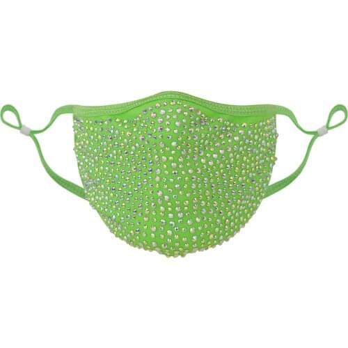 2021 Masquerade Rhinestone Mask Chain for Women Halloween Mardi Gras Elastic Reusable Washable Festival Jewelry Party