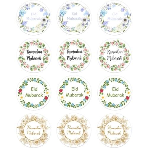 24/48pcs EID Mubarak Decor Stickers Ramadan Mubarak Decoration Islam Muslim Festival Favor Gifts Labels HAJJ Ramadan Kareem