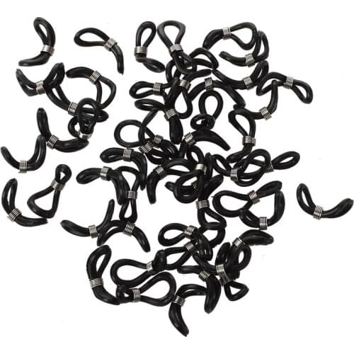 50 X Black Cord Ends for Eyeglasses Chain Holder 25x4mm HOT