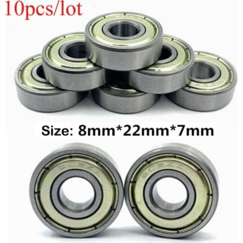 8 x 22 x 7mm Sealed Shielded Deep Groove Ball Bearing Skateboard 608z 10Pcs/Lot