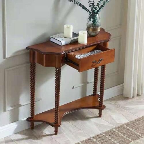 American solid wood porch ark leans on the wall to put things on the shelf Europe type living room porch desk store content side