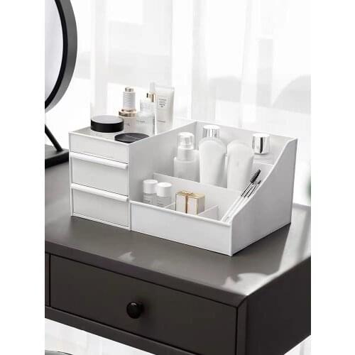 Large Capacity Makeup Organizer Box Cosmetic Storage Jewelry Container Table Sundries Storage Box Makeup Brushes Holder Rack