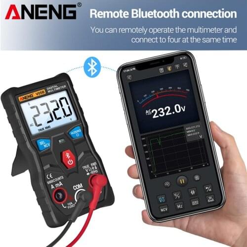 V05B Digital Bluetooth Multimeter Professional Analog 6000 Counts AC/DC Currents Voltage Mini Testers True RMS Multimetro Test