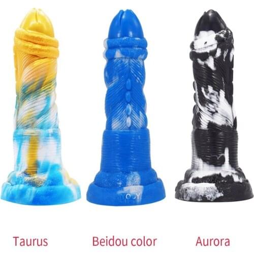 Adult erotic female large monster penis massager, color silicone oversized suction cup, fake penis masturbation device, sex toy