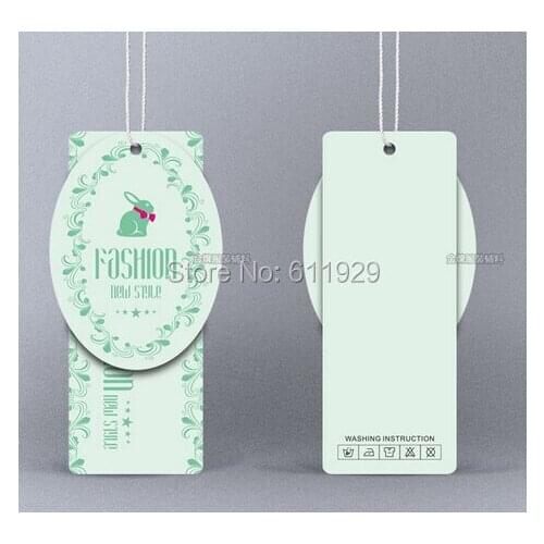 Customized clothing hang tag/clothing labels/trademark/garment swing tags/oval printed paper tags 1000 pcs a lot