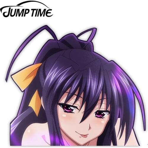 JumpTime 13 x 6.6cm High School DxD Anime Peeker Car Sticker Auto Bumper Window Stickers Fashion Vinyl Car Wrap Waterproof Decal