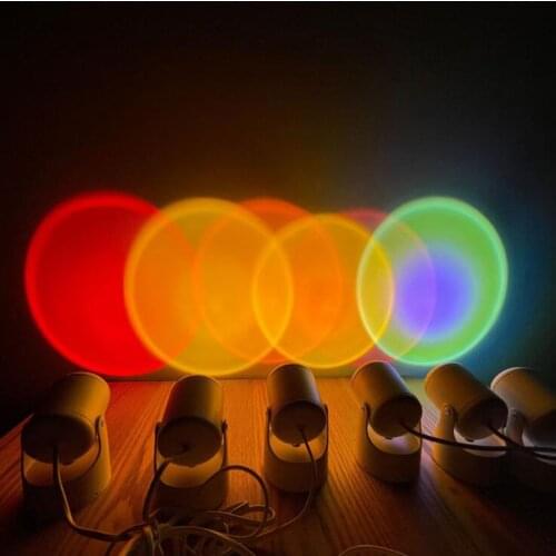 MAMEN USB Plug Rainbow Sunset Red Light Projection LED Video Lamp for Vlog Photography Lighting Atmosphere LED Night Light