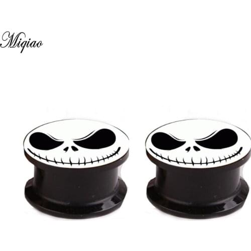 Miqiao 2pcs Fashion New White Ghost Eye Oil Drop Ears 4mm-25mm Exquisite Piercing Jewelry