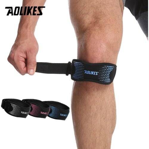 AOLIKES 1PCS Adjustable Patella Brace Strap Kneepads Knee Support Pad Protective Sports Gear Basketball Volleyball Protector