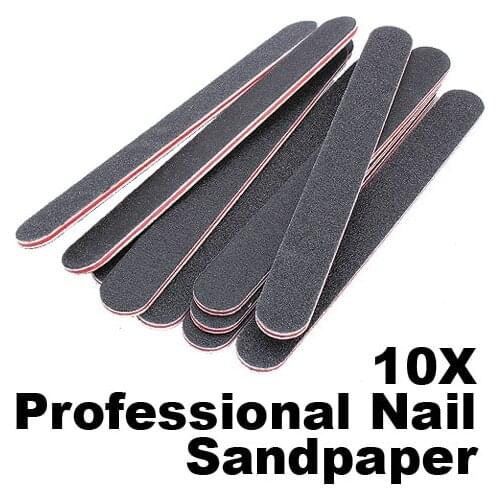 New 10PCS Nail Art Sanding Salon Buffer Nail Files Sandpaper Manicure UV Gel Polisher Manicure Pedicure Nail Tools @ME88