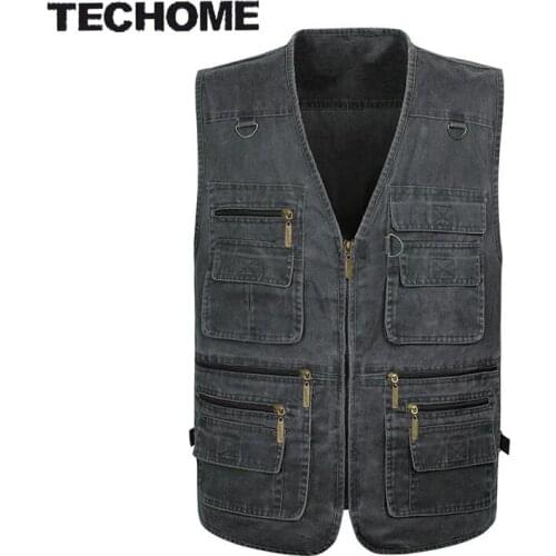 New Summer Casual Men Vest Sleeveless Jacket Male Plus Size Vest Men Multi Pocket Vest Men Deporte Photography Vest XL-5XL