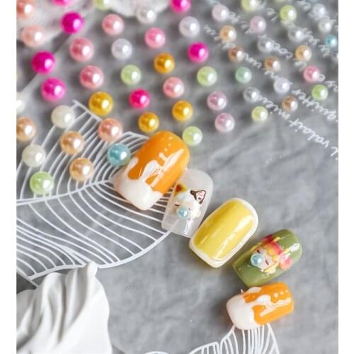 New Technology Thin and Transparent Nail Stickers Nail Jewelry Dazzle Color Pearls Diamond Nail Stickers DIY Decorations