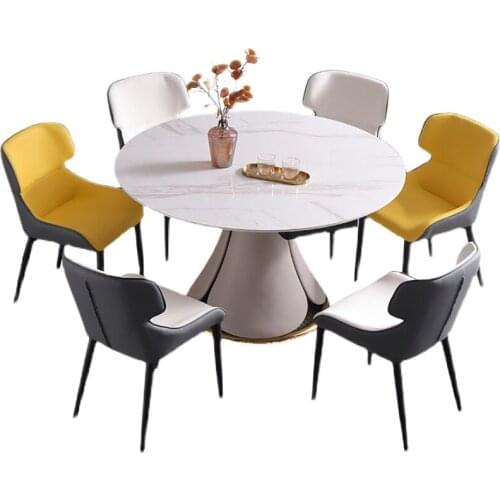 Rockboard dining table Italian light luxury retractable modern minimalist Fiona Fang dual-purpose table and chair combination