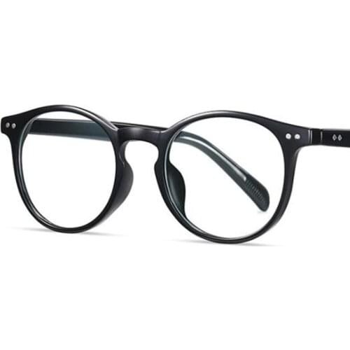 Retro Black Round Computer Glasses Clear Frame Blue Filter Plain Mens Glasses Optical Myopia Nerd Reading Eyewear Frames