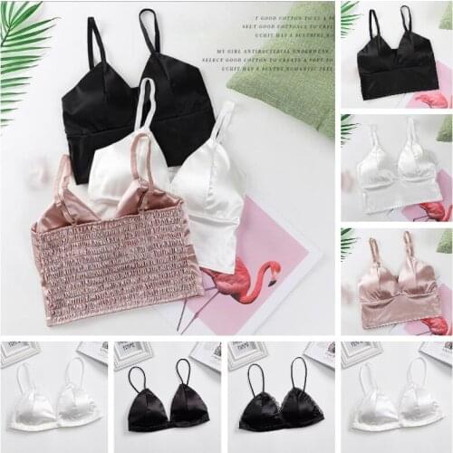 Sexy Silk Smooth Plunge Bralette Bra Wireless Push Up Bra Backless Comfort Bralette Top Seamless Soft Bras For Women Underwear