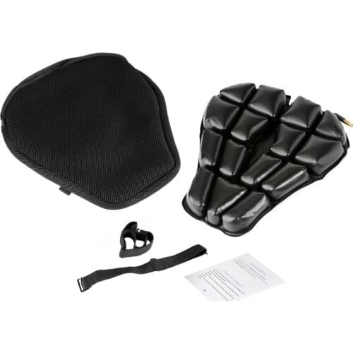 Motorcycle Seat Cushion Pressure Release Comfortable Seat Cushion Inflatable Air Cushion Seat Cushion Black 14.2'' x 13.8