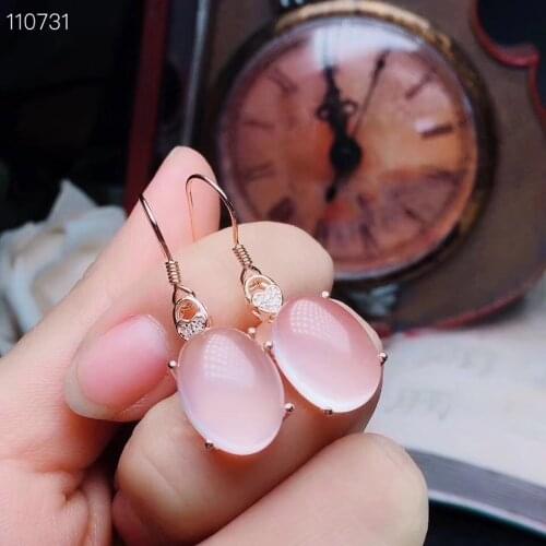 The Best Party Gift Rose Quartz Earring 925 Sterling Silver 100% Natural and Real Rose Quartz Earring